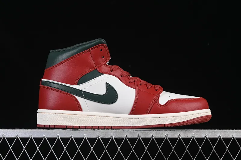 All categories Air Jordan Jordan series basketball shoes Air Jordan 1 Mid Air Jordan 1 Mid AJ1 Joe 1 white red green hook Chinese cultural casual sneakers DQ8426-105